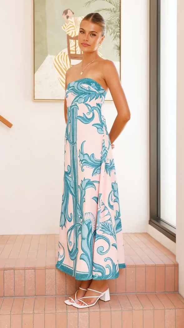 Eya - Vestido Maxi Elegante con Estampado Floral
