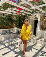 VICKY - VESTIDO MINI OMBRÉ CON MANGAS ABULLONADAS