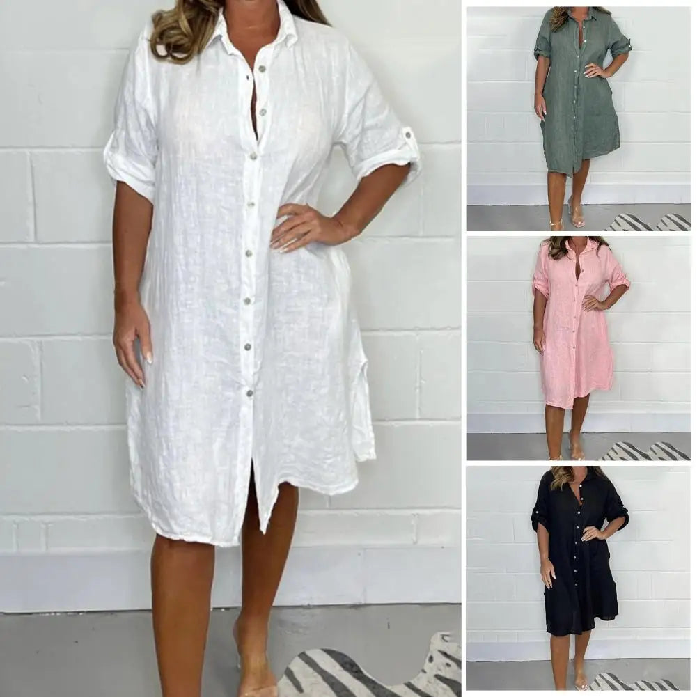 ZAMARA - VESTIDO ELEGANTE CON BOTONES