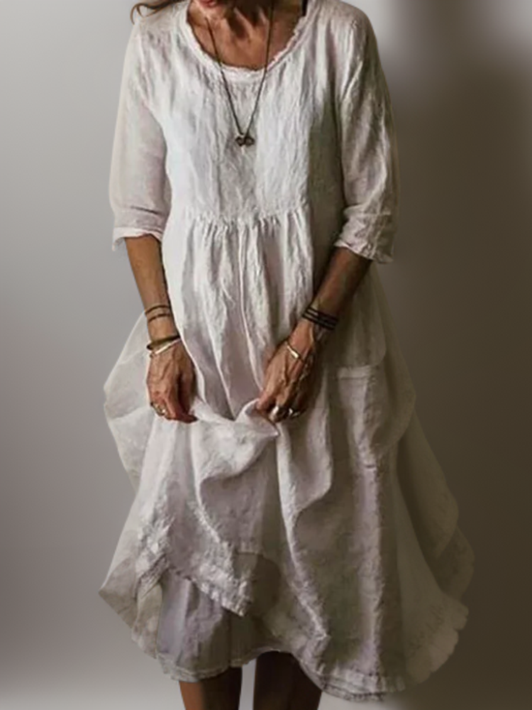 Carolien - Vestido maxi con escote redondo suelto