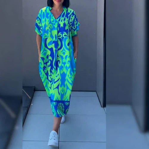 BELLEZA - VESTIDO ELEGANTE Y ATEMPORAL CON ESTAMPADO