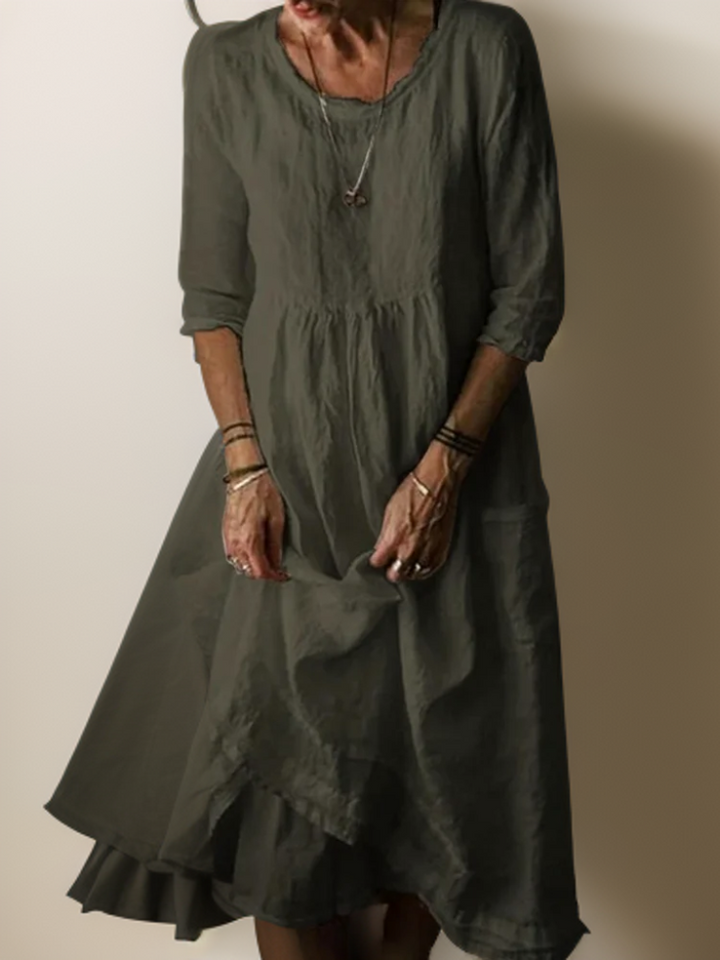 Carolien - Vestido maxi con escote redondo suelto