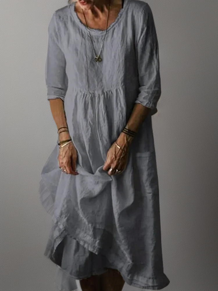 Carolien - Vestido maxi con escote redondo suelto