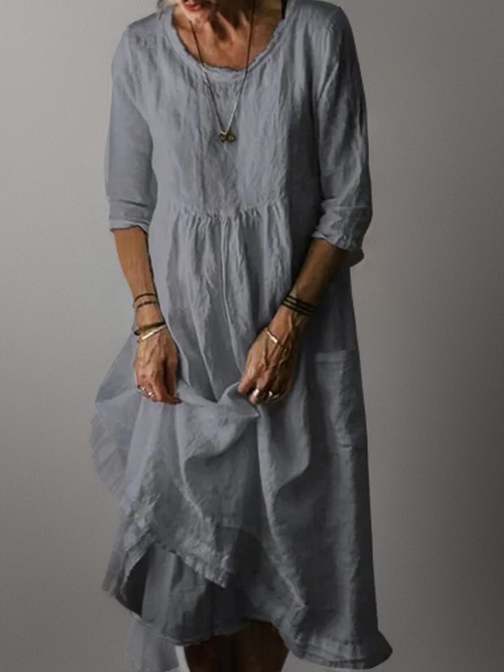 Carolien - Vestido maxi con escote redondo suelto
