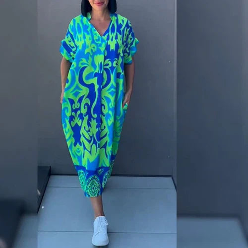 BELLEZA - VESTIDO ELEGANTE Y ATEMPORAL CON ESTAMPADO