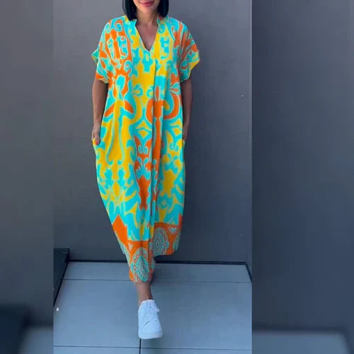 BELLEZA - VESTIDO ELEGANTE Y ATEMPORAL CON ESTAMPADO