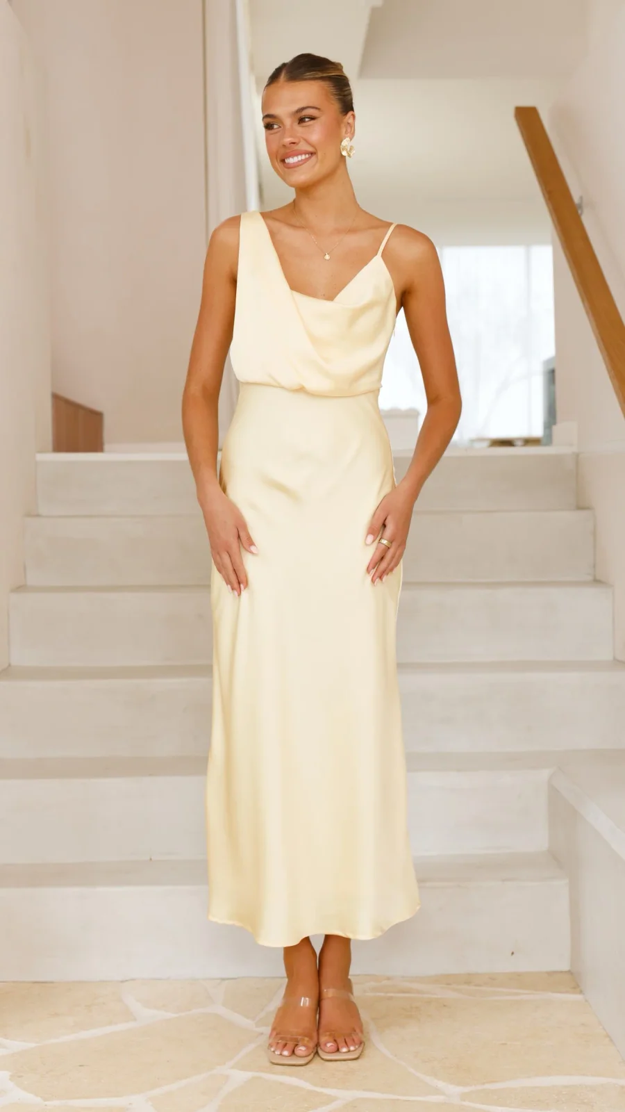 SKYLYNN - VESTIDO LARGO ELEGANTE CON TIRANTES DELGADOS