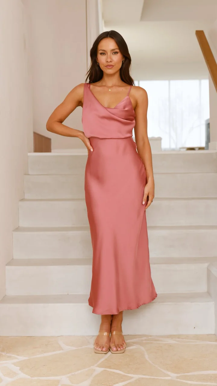 SKYLYNN - VESTIDO LARGO ELEGANTE CON TIRANTES DELGADOS
