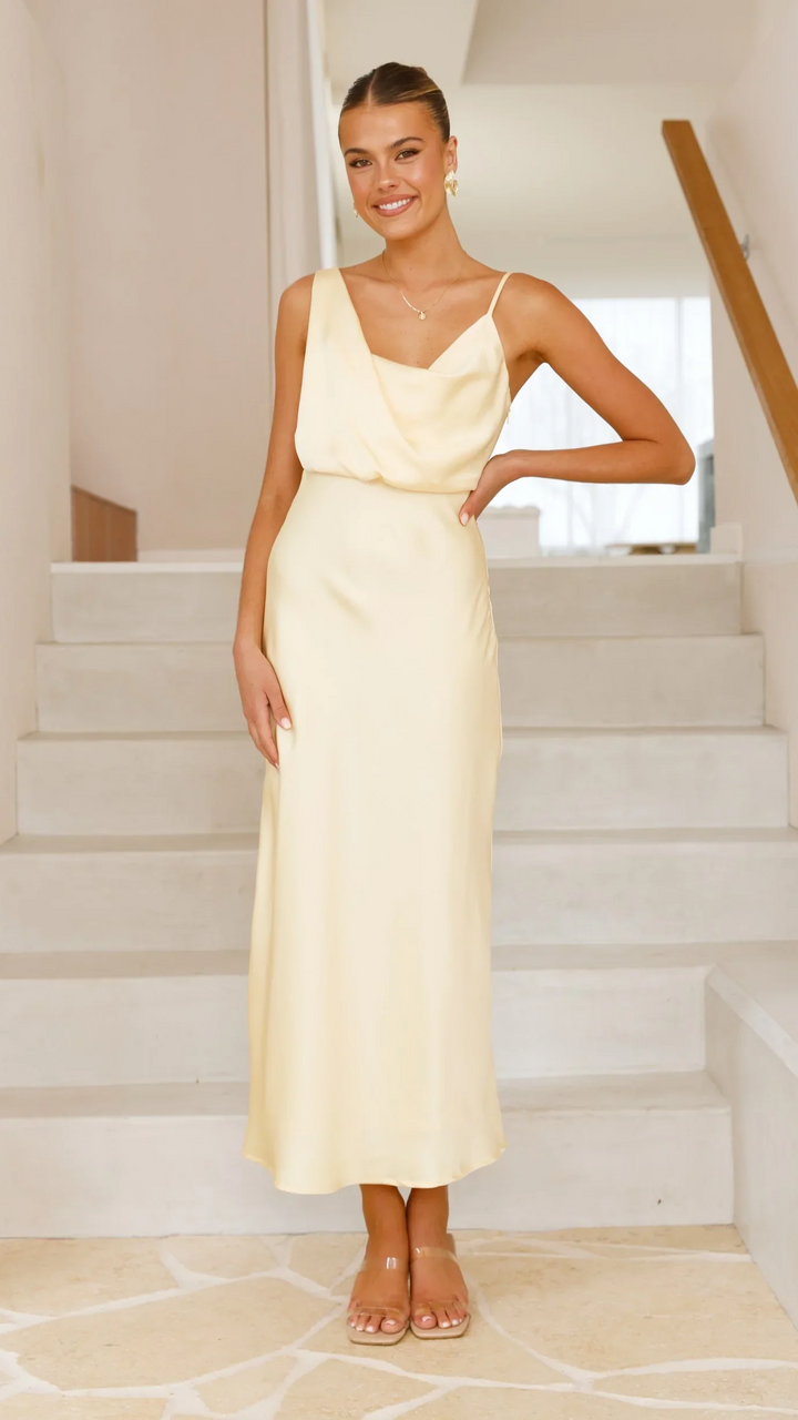 SKYLYNN - VESTIDO LARGO ELEGANTE CON TIRANTES DELGADOS