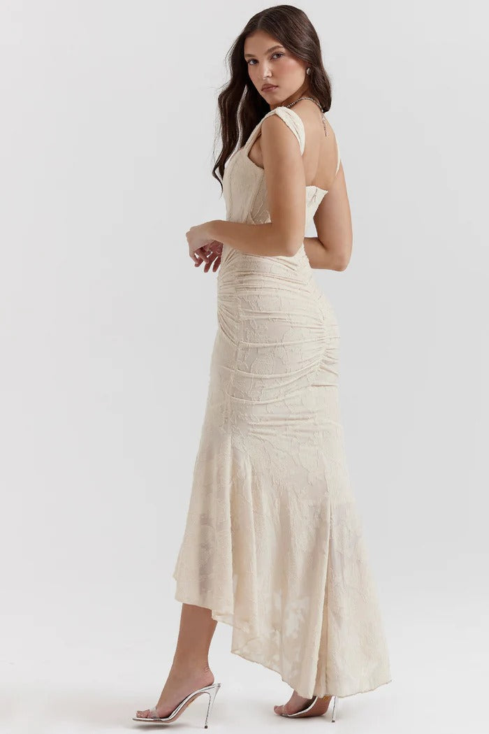 WANWAN - VESTIDO MAXI CON ESTAMPADO DE FLORES