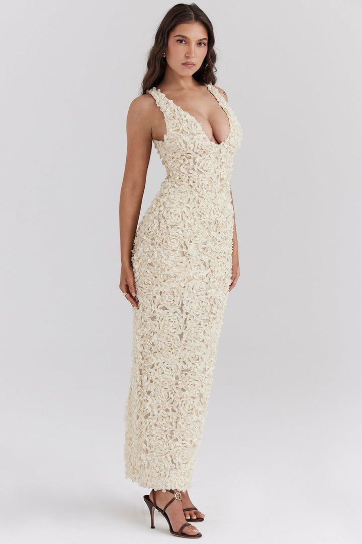AHNA - VESTIDO LUXURIOSO DE PÉTALOS
