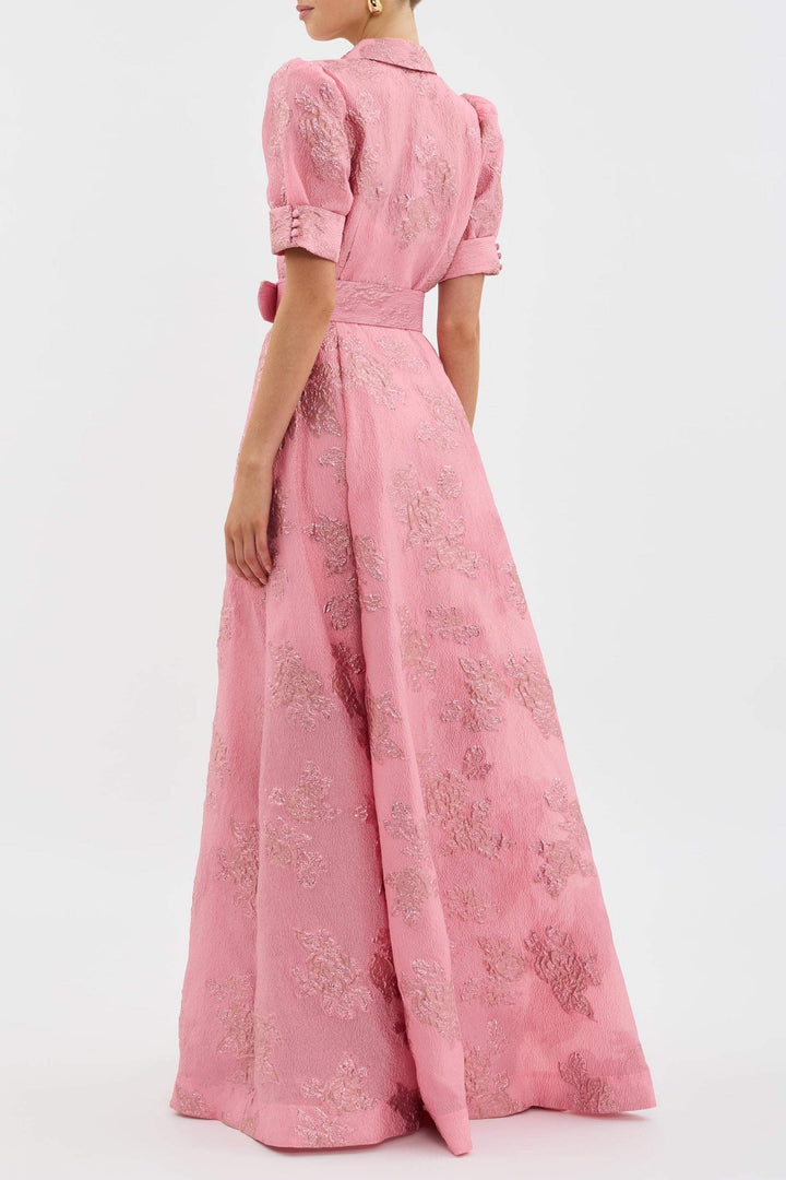 Anabella | Vestido con Mangas Cortas Abullonadas