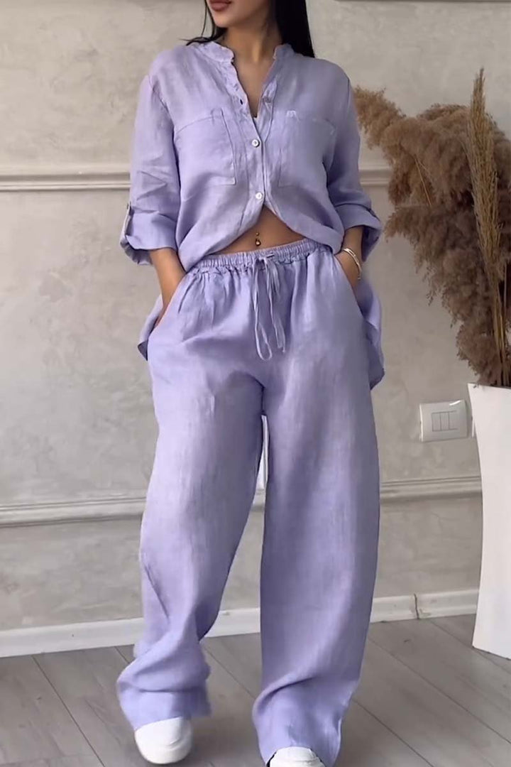 Fara | Conjunto de Algodón y Lino de Lujo – Camisa y Pantalones