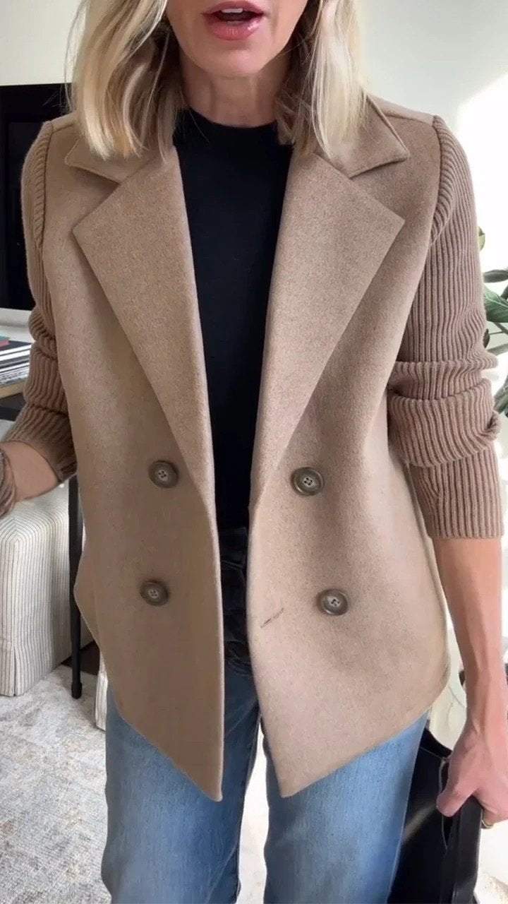 LEONORA - SACO CONTEMPORÁNEO CON MANGAS DE PUNTO