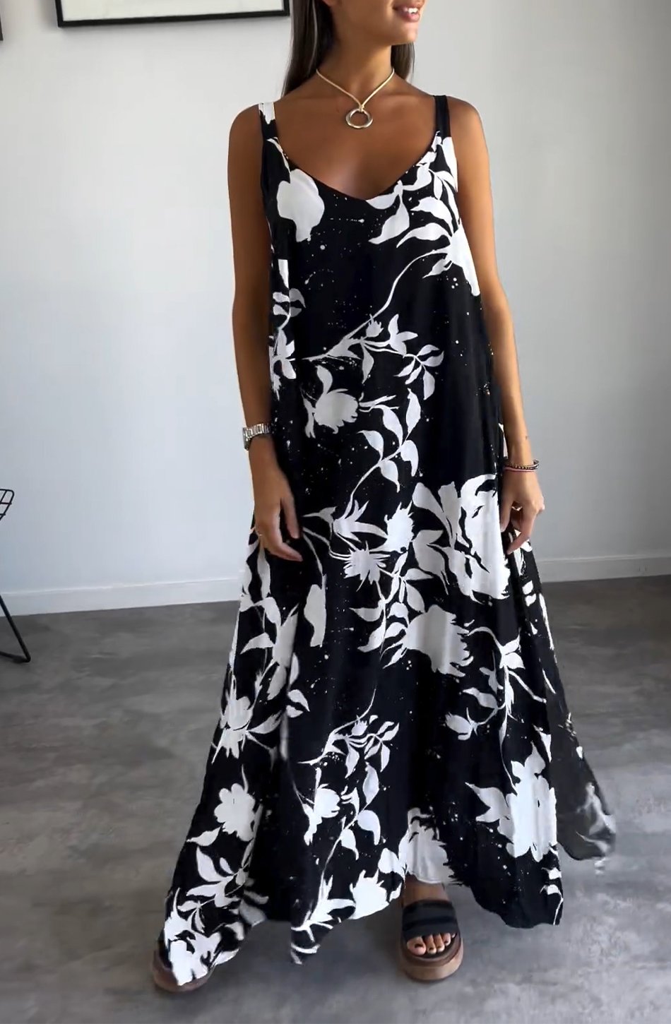 RADA - VESTIDO LENCERO ELEGANTE CON ESTAMPADO