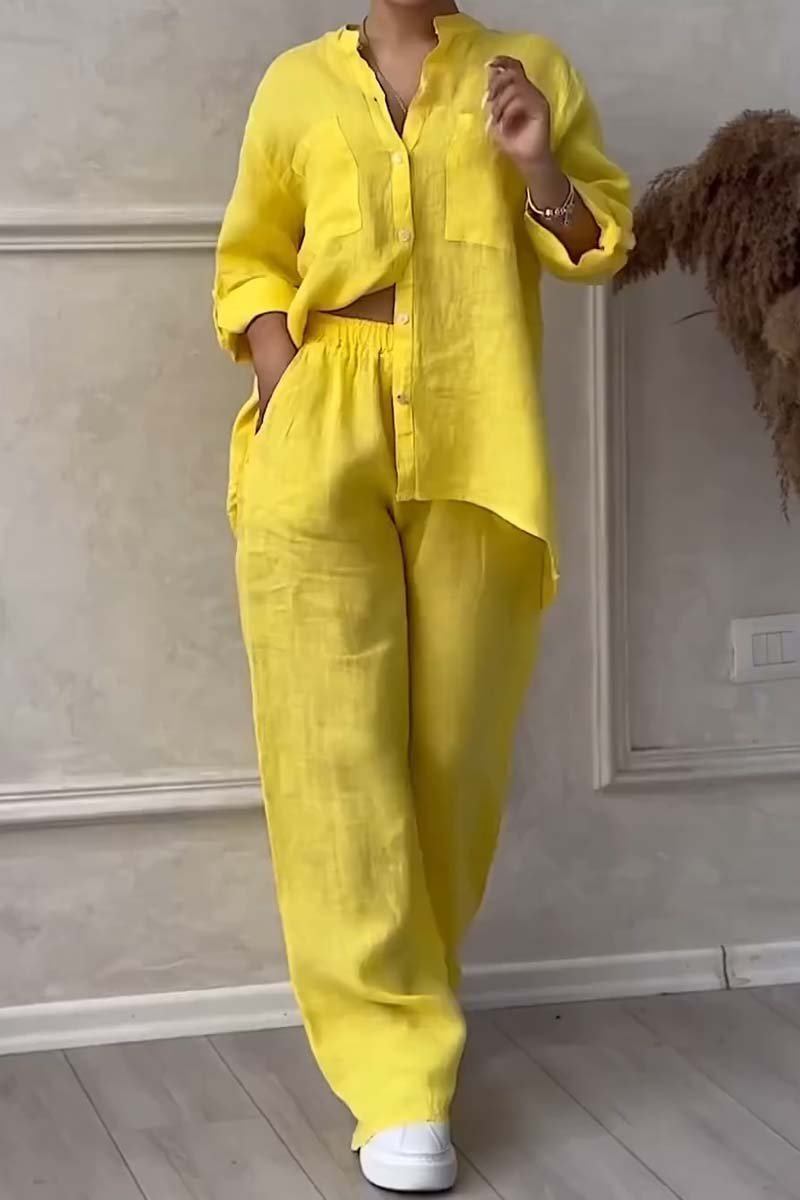 Fara | Conjunto de Algodón y Lino de Lujo – Camisa y Pantalones