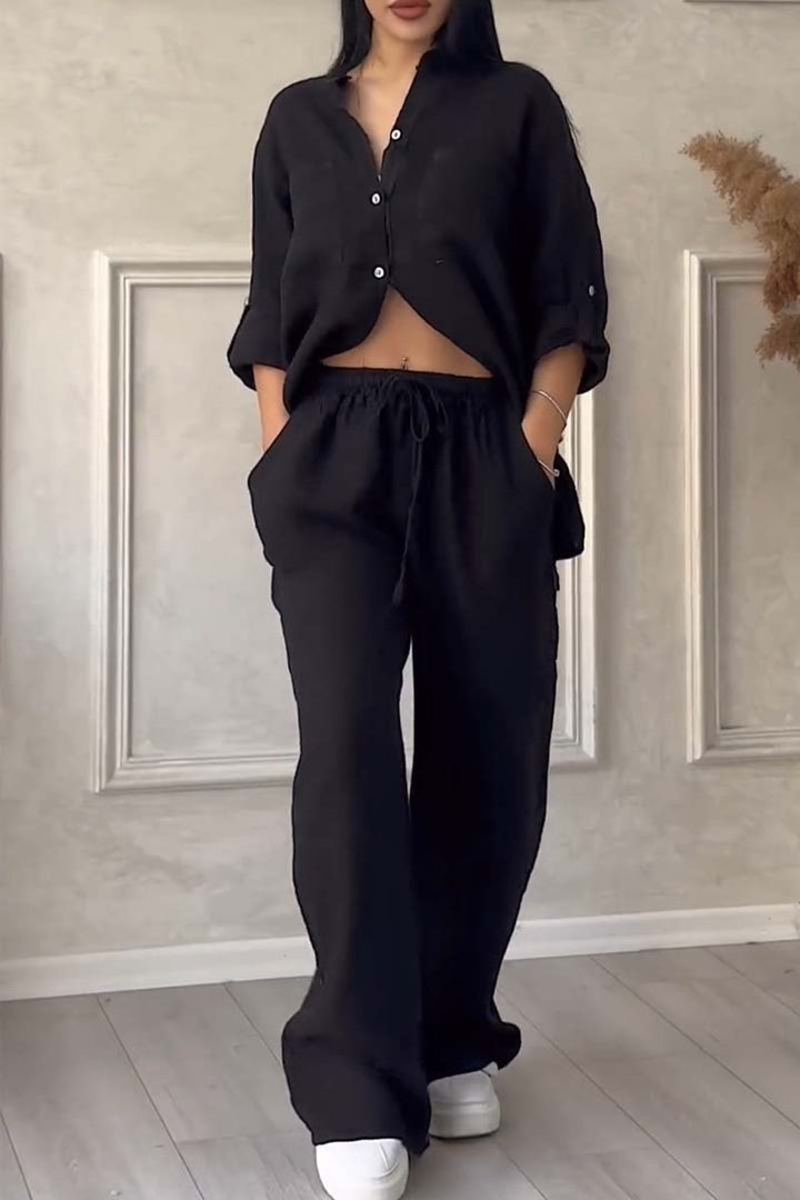 Fara | Conjunto de Algodón y Lino de Lujo – Camisa y Pantalones