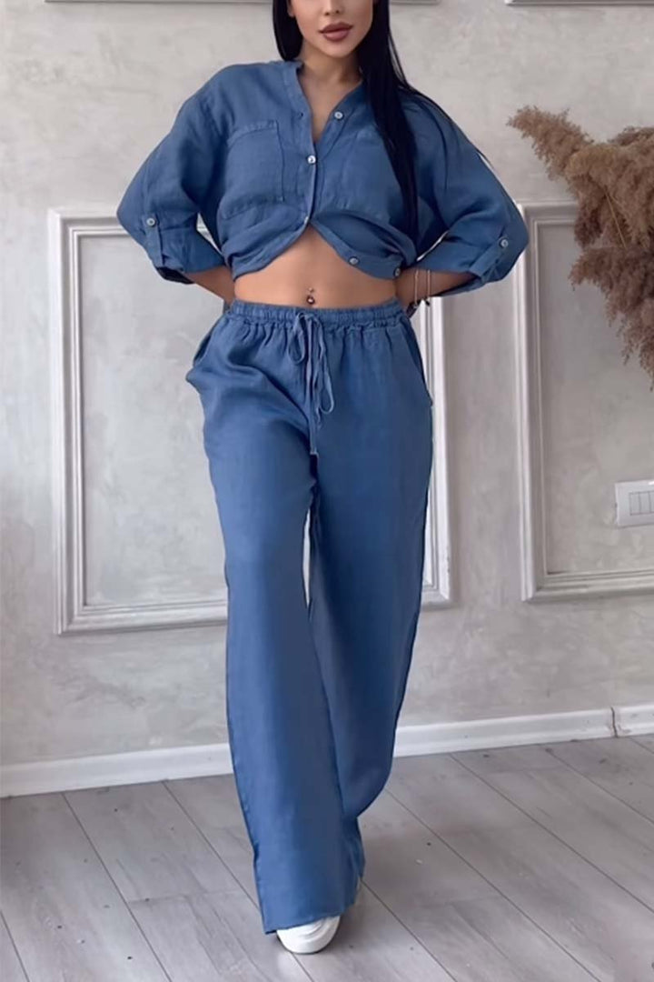 Fara | Conjunto de Algodón y Lino de Lujo – Camisa y Pantalones