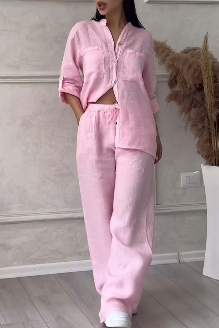 Fara | Conjunto de Algodón y Lino de Lujo – Camisa y Pantalones