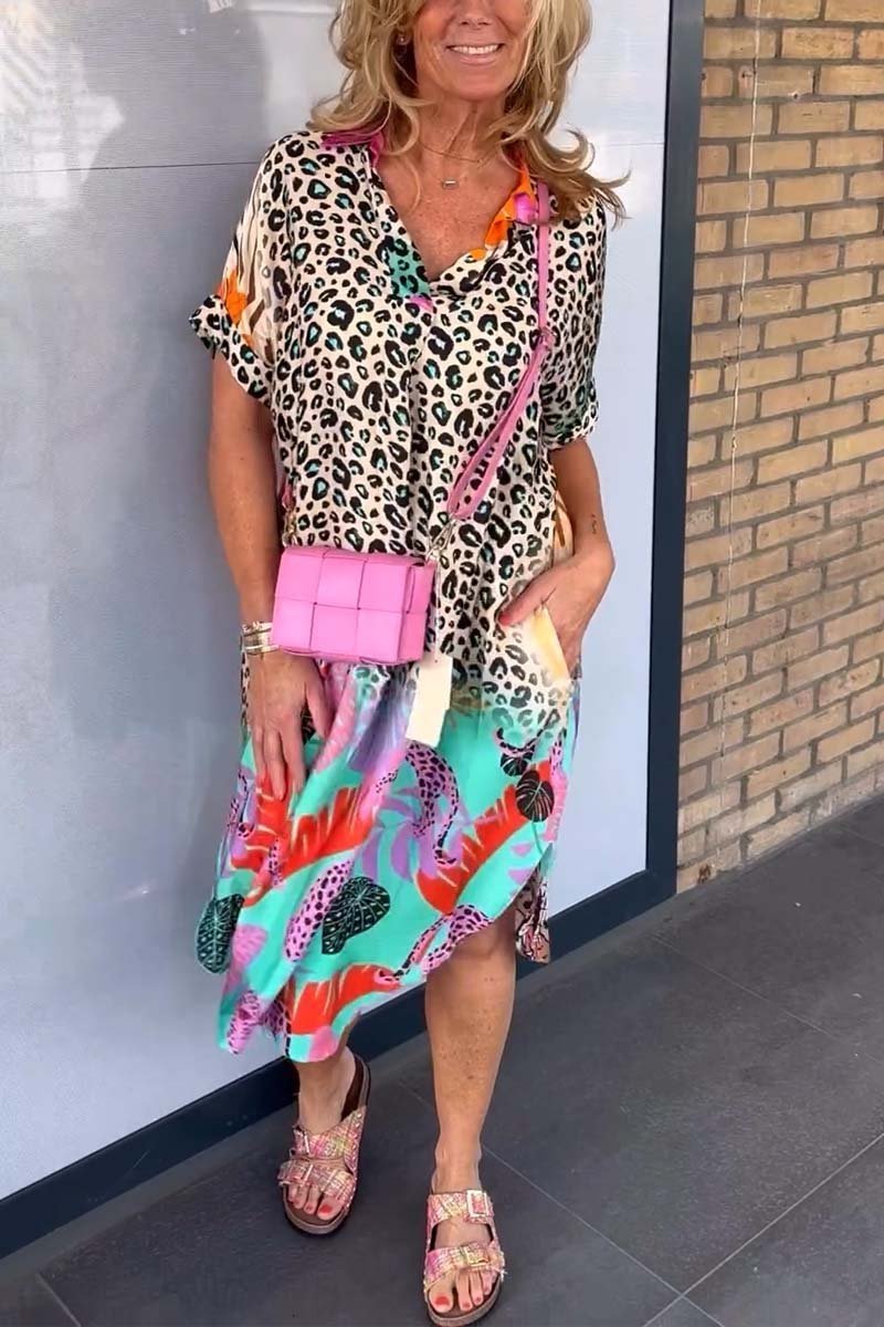 NEVE - VESTIDO CASUAL CON ESTAMPADO DE LEOPARDO