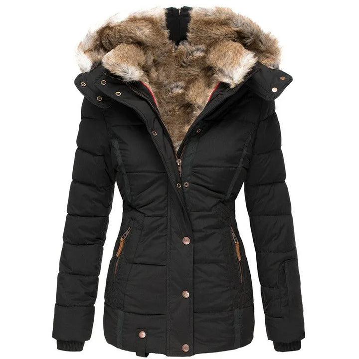 VERA - CHAQUETA DE INVIERNO LUJOSA FORRADA DE PIEL SINTÉTICA