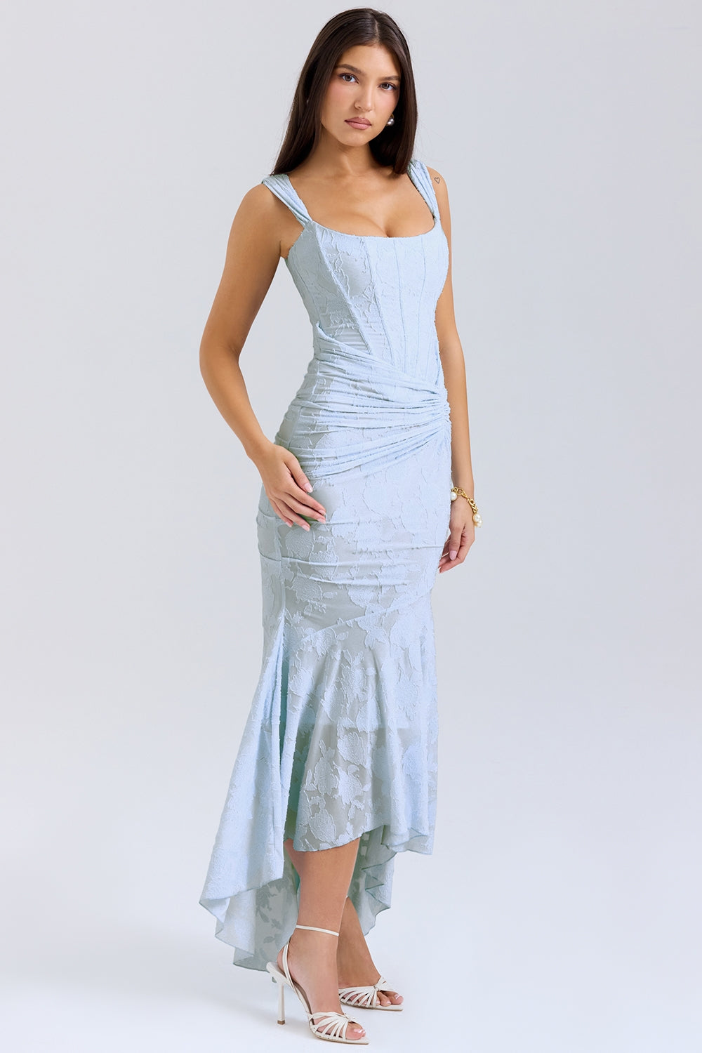 WANWAN - VESTIDO MAXI CON ESTAMPADO DE FLORES
