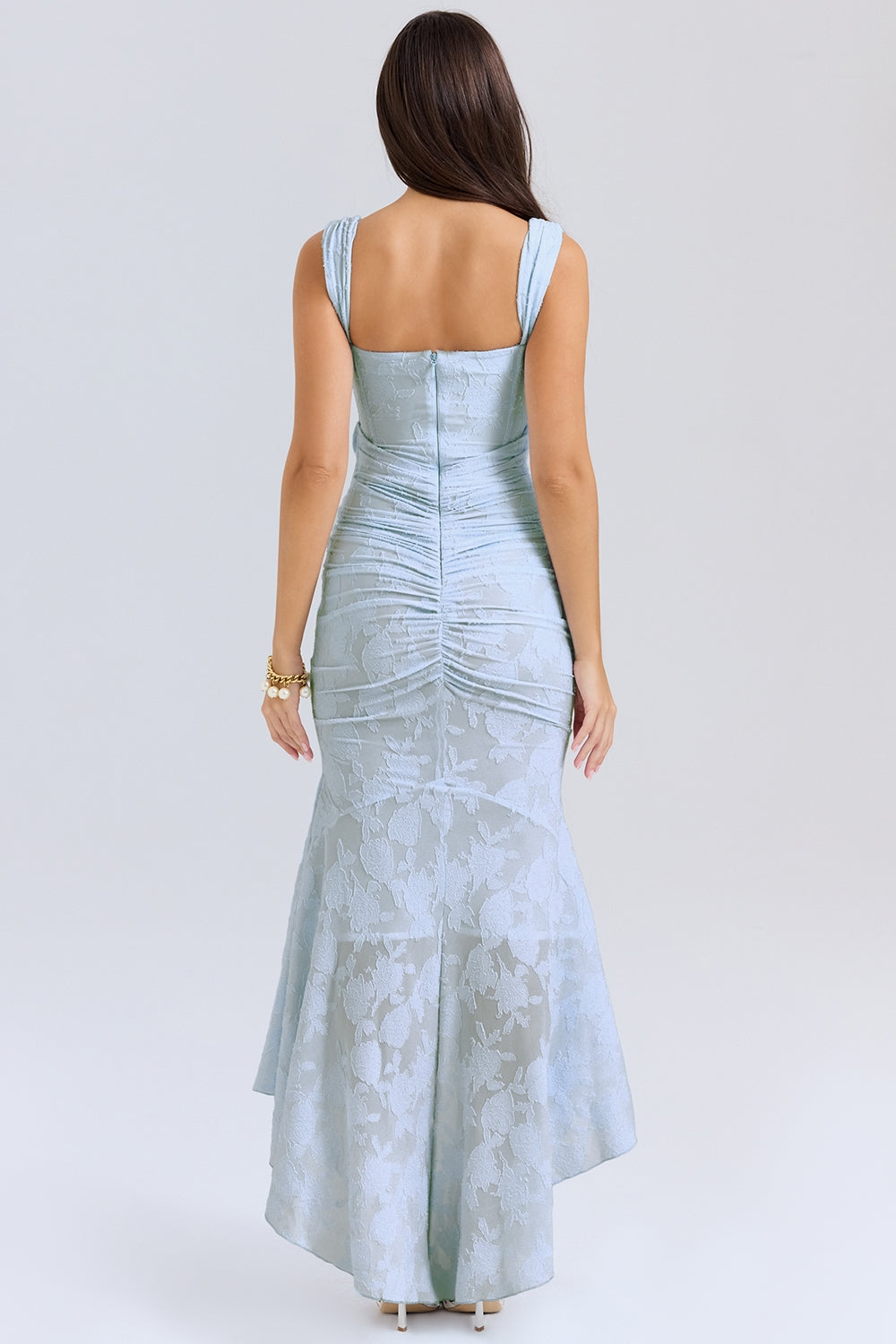 WANWAN - VESTIDO MAXI CON ESTAMPADO DE FLORES