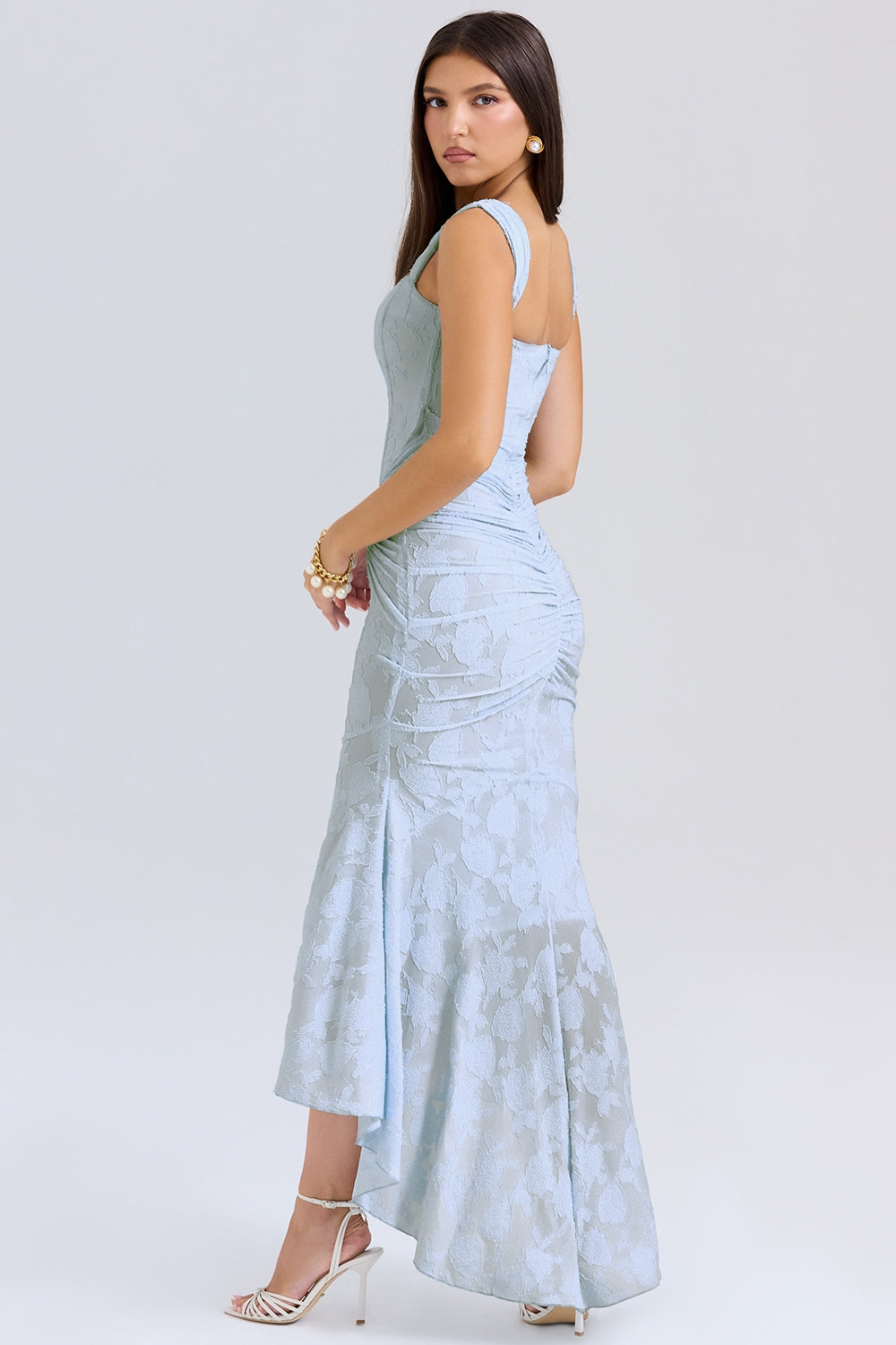 WANWAN - VESTIDO MAXI CON ESTAMPADO DE FLORES
