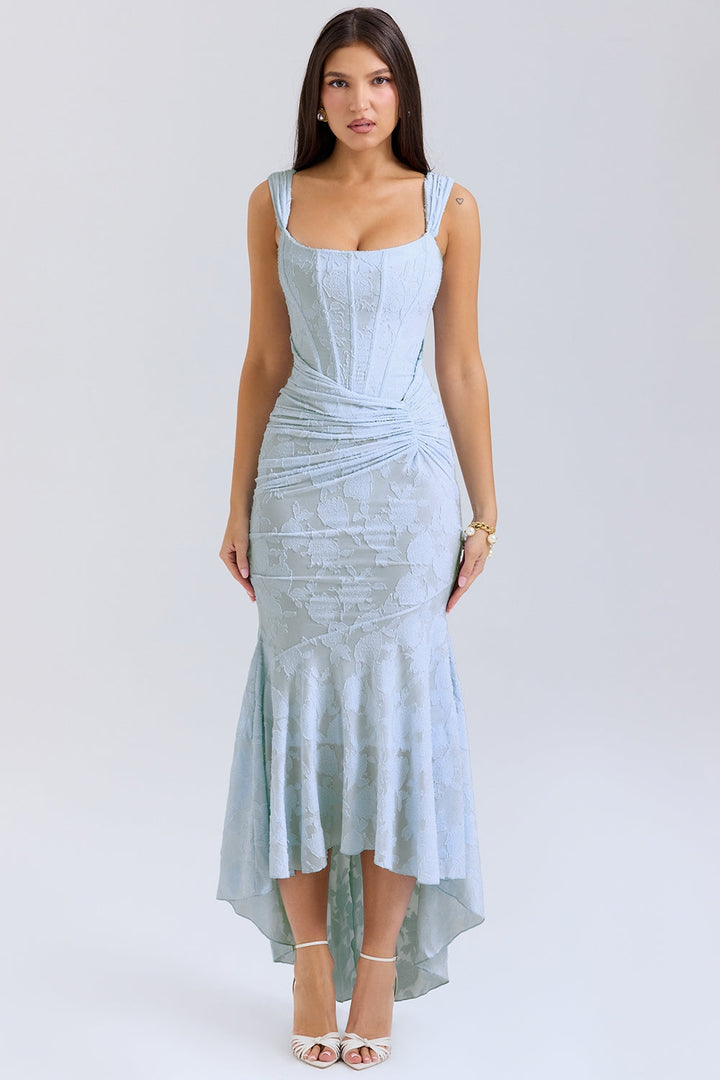 WANWAN - VESTIDO MAXI CON ESTAMPADO DE FLORES