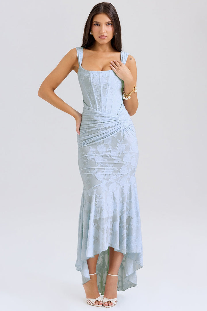 WANWAN - VESTIDO MAXI CON ESTAMPADO DE FLORES