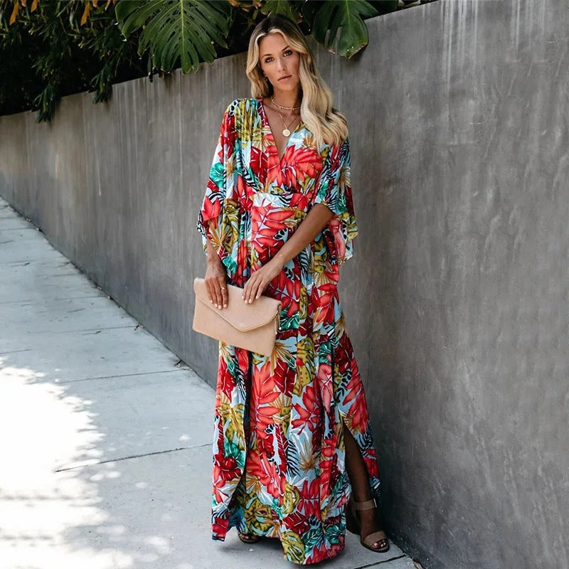 Christine - Vestido Maxi Kimono Suelto de Verano