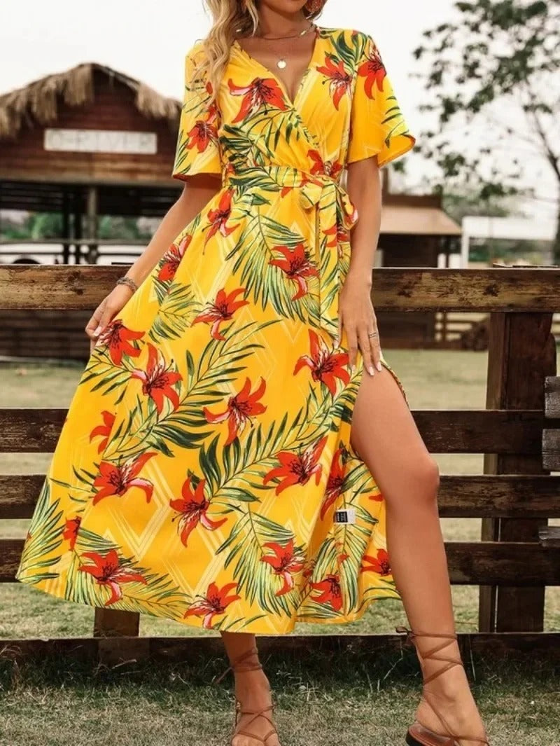 Colet | Vestido Casual Cómodo con Estampado y Mangas Cortas