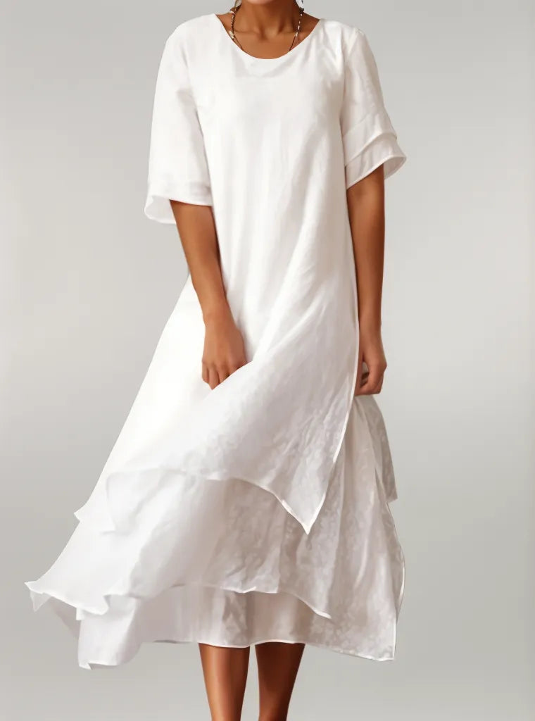 SAMANTHA - VESTIDO ASIMÉTRICO CON ESCOTE EN V