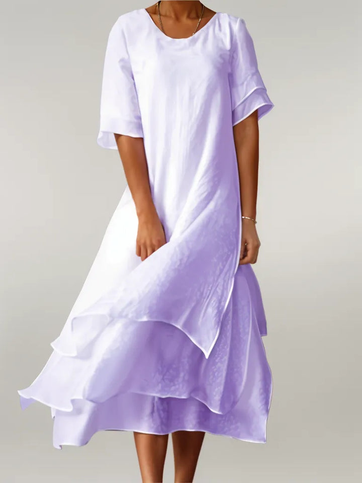 SAMANTHA - VESTIDO ASIMÉTRICO CON ESCOTE EN V