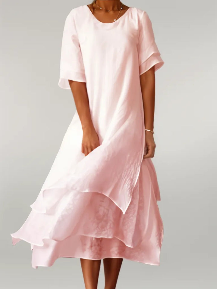 SAMANTHA - VESTIDO ASIMÉTRICO CON ESCOTE EN V