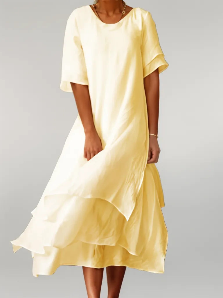 SAMANTHA - VESTIDO ASIMÉTRICO CON ESCOTE EN V