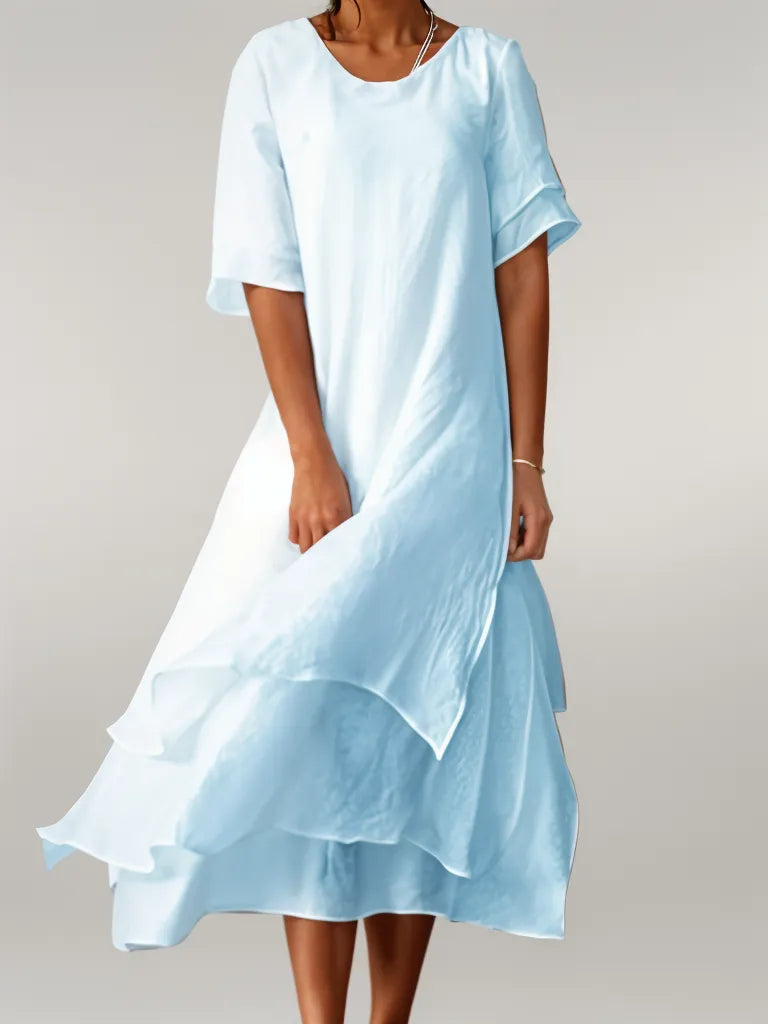 SAMANTHA - VESTIDO ASIMÉTRICO CON ESCOTE EN V