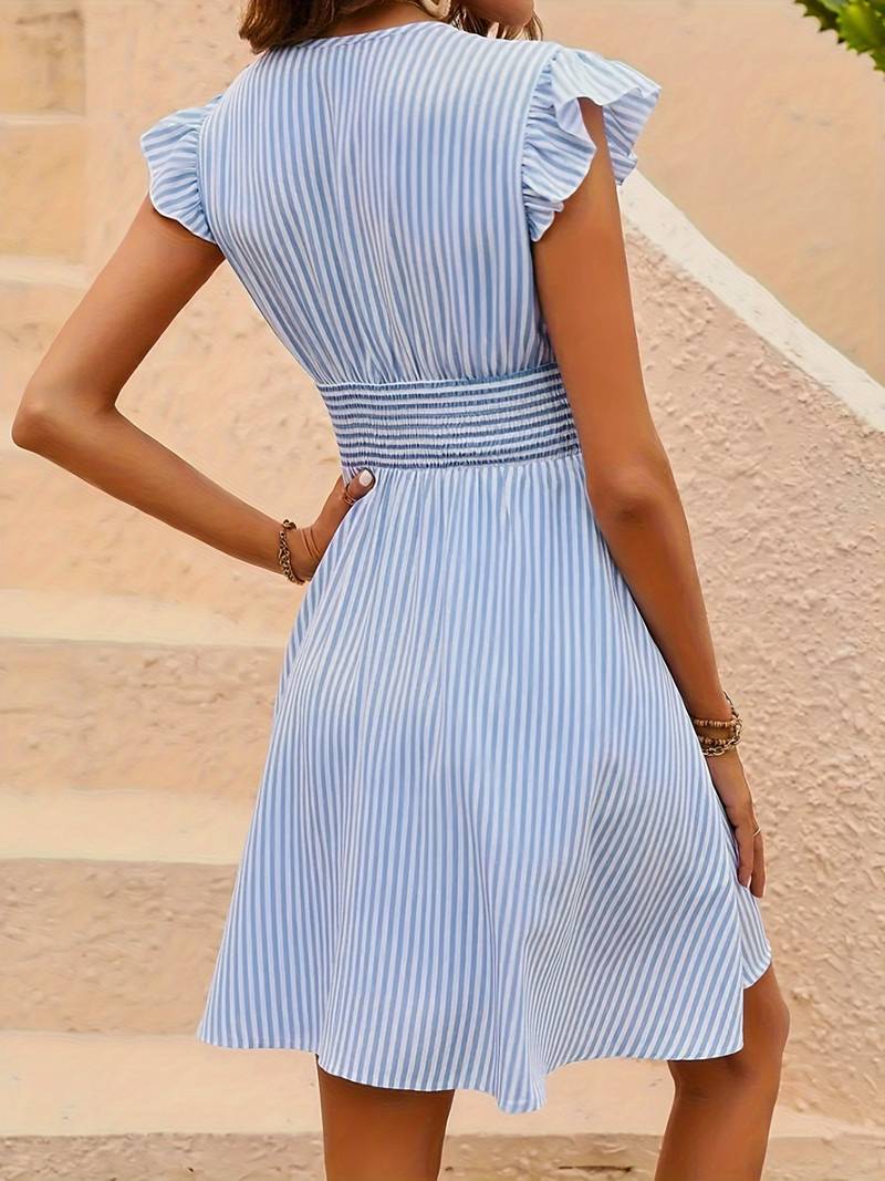Myra | Vestido a Rayas con Volantes