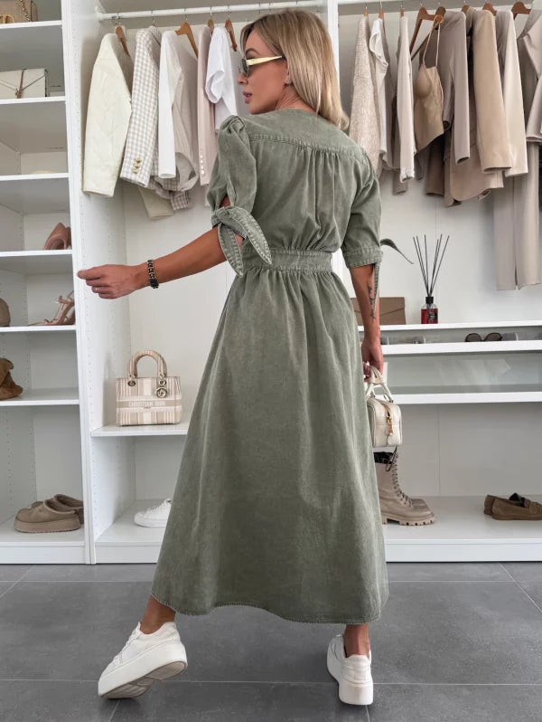 IVANIA - VESTIDO DE DENIM VIBRANTE
