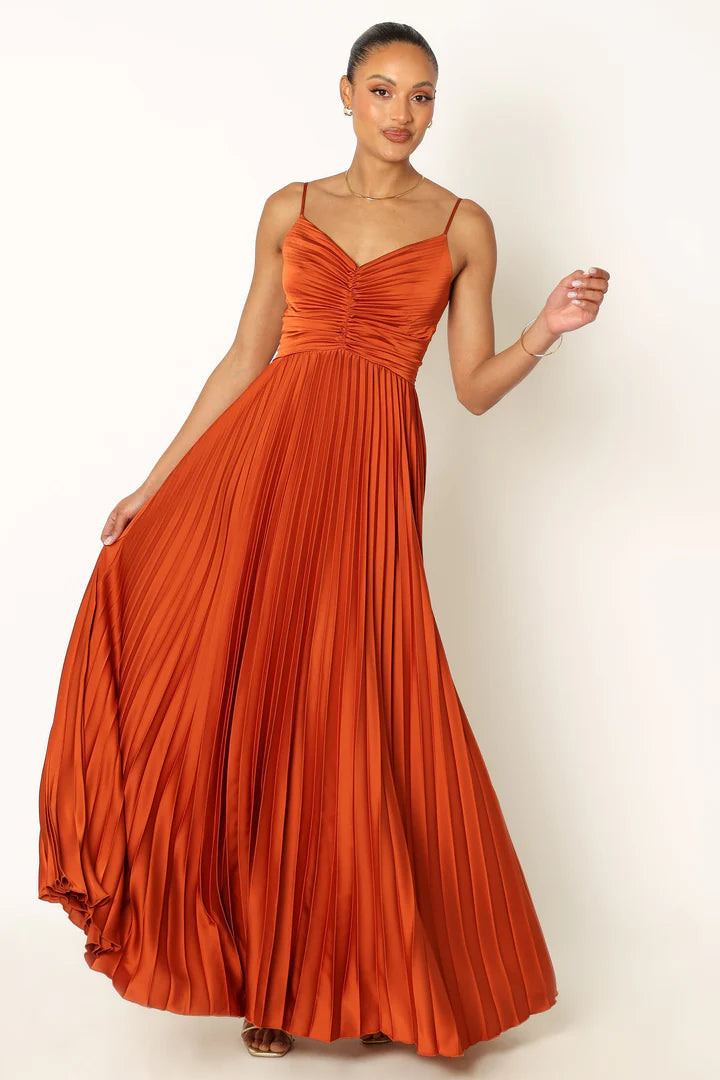 MIKA - VESTIDO MIDI FORMAL PLISADO