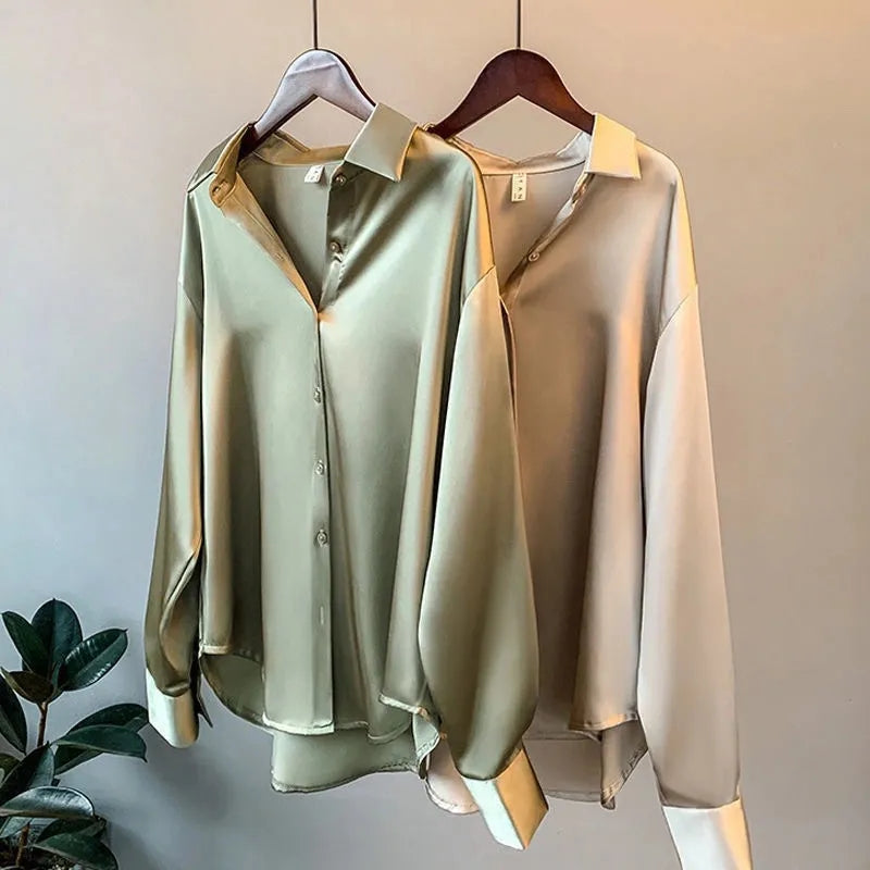 DARLENE - BLUSA POLO DE SATÍN