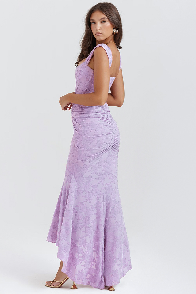 WANWAN - VESTIDO MAXI CON ESTAMPADO DE FLORES