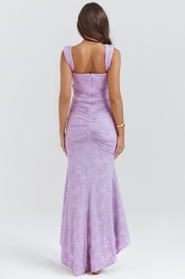 WANWAN - VESTIDO MAXI CON ESTAMPADO DE FLORES