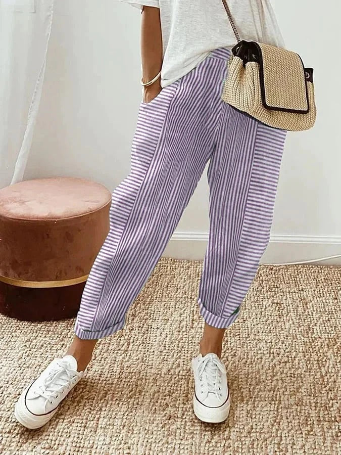 JASMIN - PANTALONES RELAJADOS A RAYAS