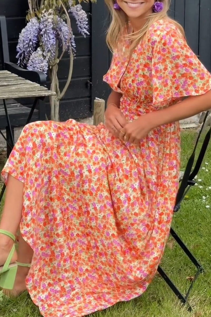 MARION - VESTIDO DE NOCHE FLUIDO CON ESCOTE EN V