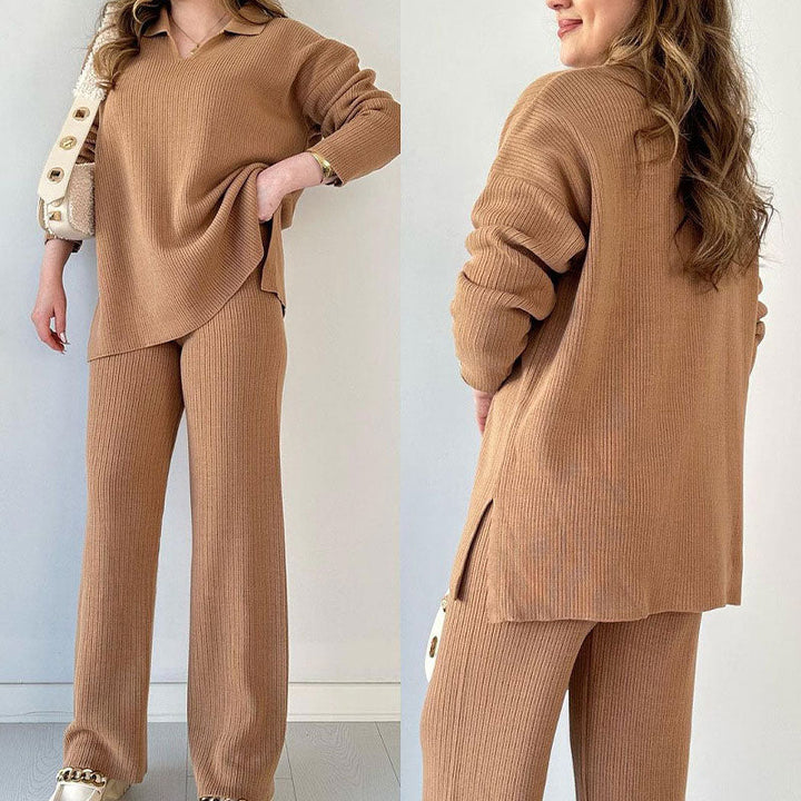 Lily™ - Conjunto Cómodo de Punto con Escote en V