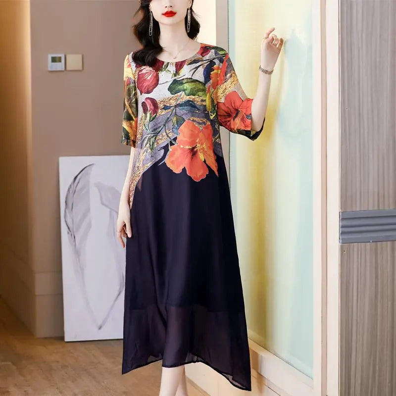 KIERSTEN - VESTIDO CHIC CON ESTAMPADO BOTÁNICO