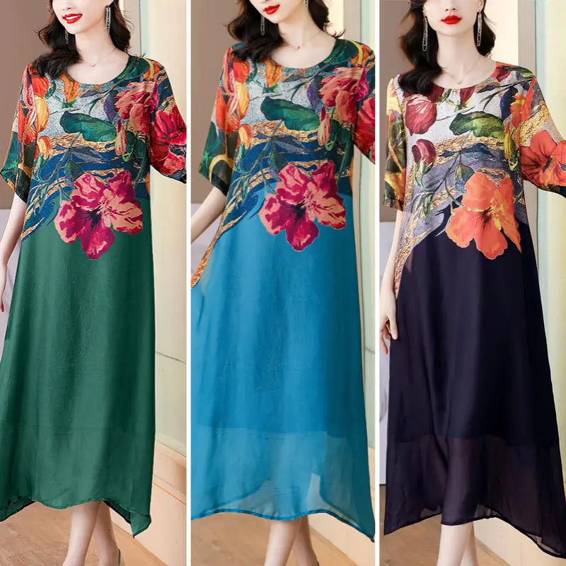 KIERSTEN - VESTIDO CHIC CON ESTAMPADO BOTÁNICO