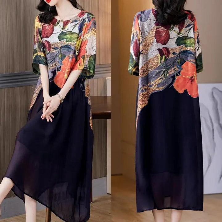 KIERSTEN - VESTIDO CHIC CON ESTAMPADO BOTÁNICO