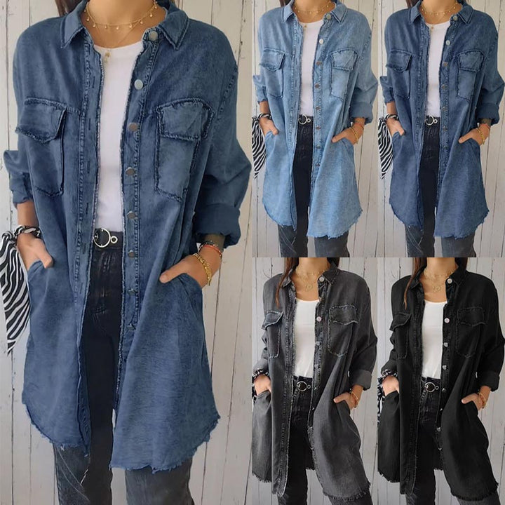 SHAVONNE - CAMISA DE MEZCLILLA CON CHAQUETA DE SOLAPA